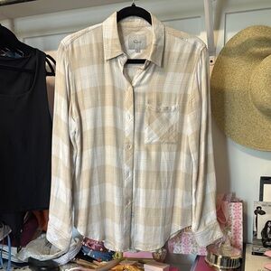 Rails Beige and White Plaid Shirt